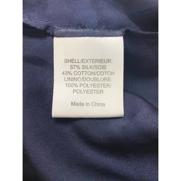 TORY BURCH Navy Sheer Floral Silk Ruffle Sleeveless Dress US 2 - Picture 13 of 14